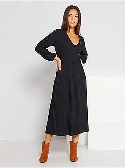 Vestido comprido plissado 'JDY' - Kiabi