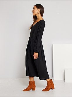 Vestido comprido plissado 'JDY' - Kiabi