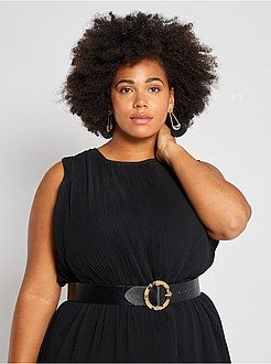 Vestido comprido plissado - Kiabi