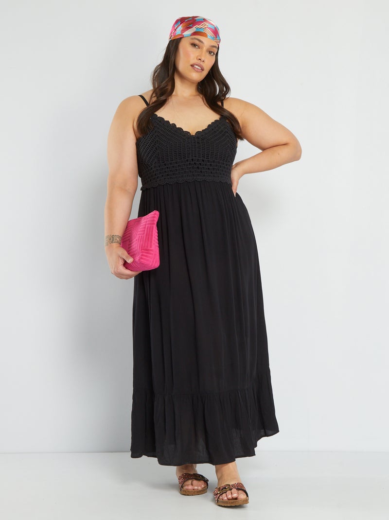 Vestido comprido Preto - Kiabi