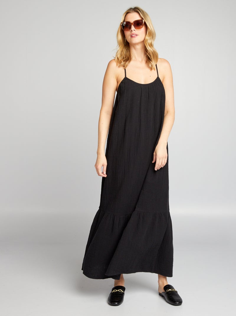 Vestido comprido Preto - Kiabi