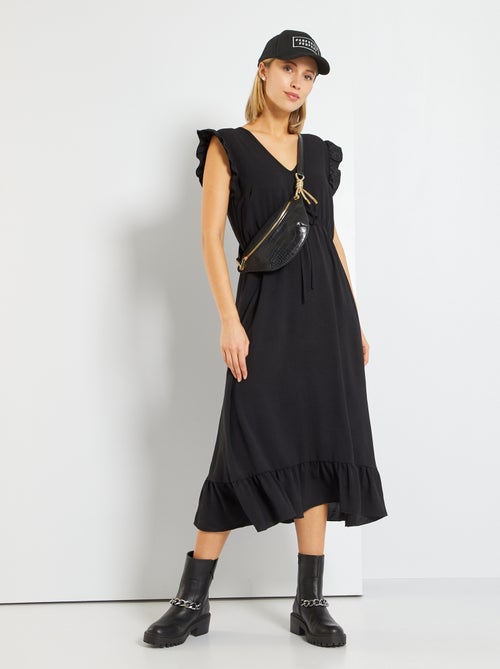 Vestido comprido preto - Kiabi