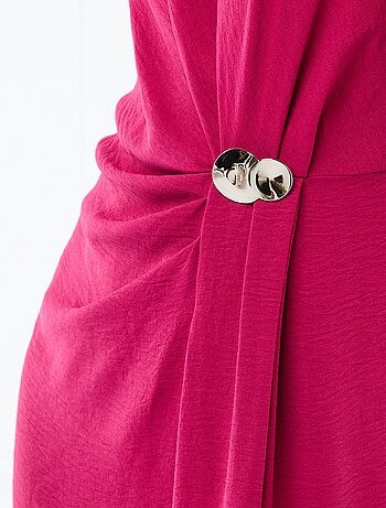 Vestido comprido sem mangas com efeito drapeado