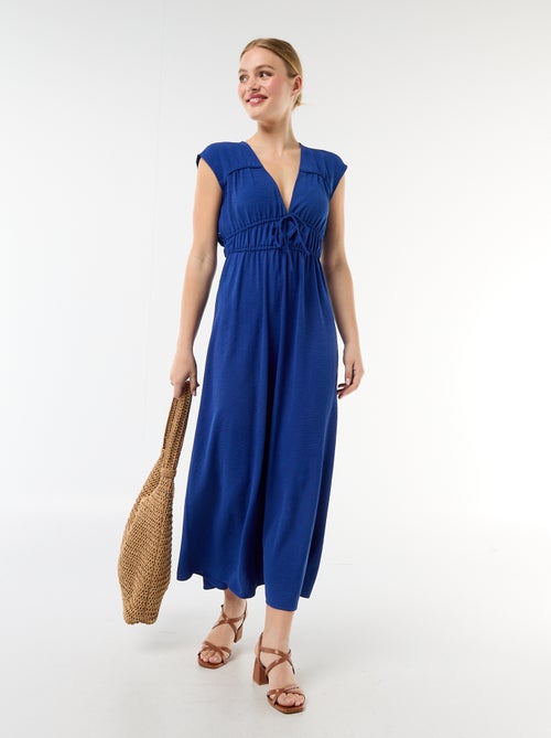 Vestido comprido sem mangas com nó - Kiabi