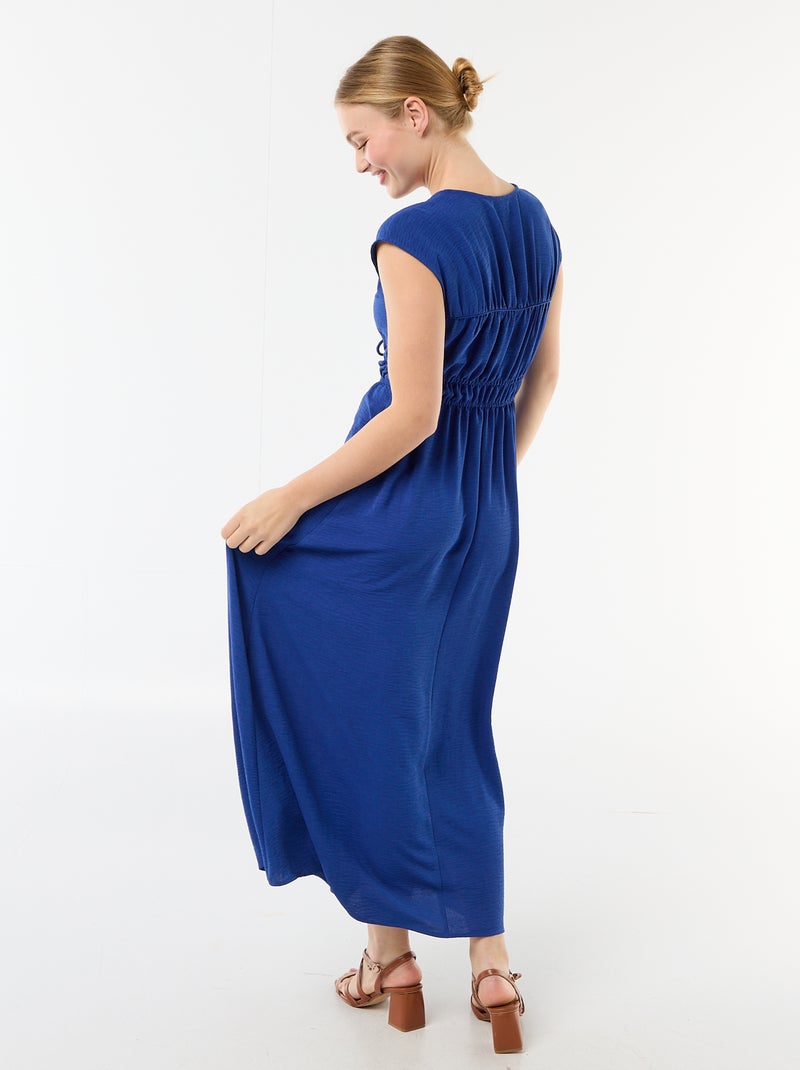 Vestido comprido sem mangas com nó Azul - Kiabi