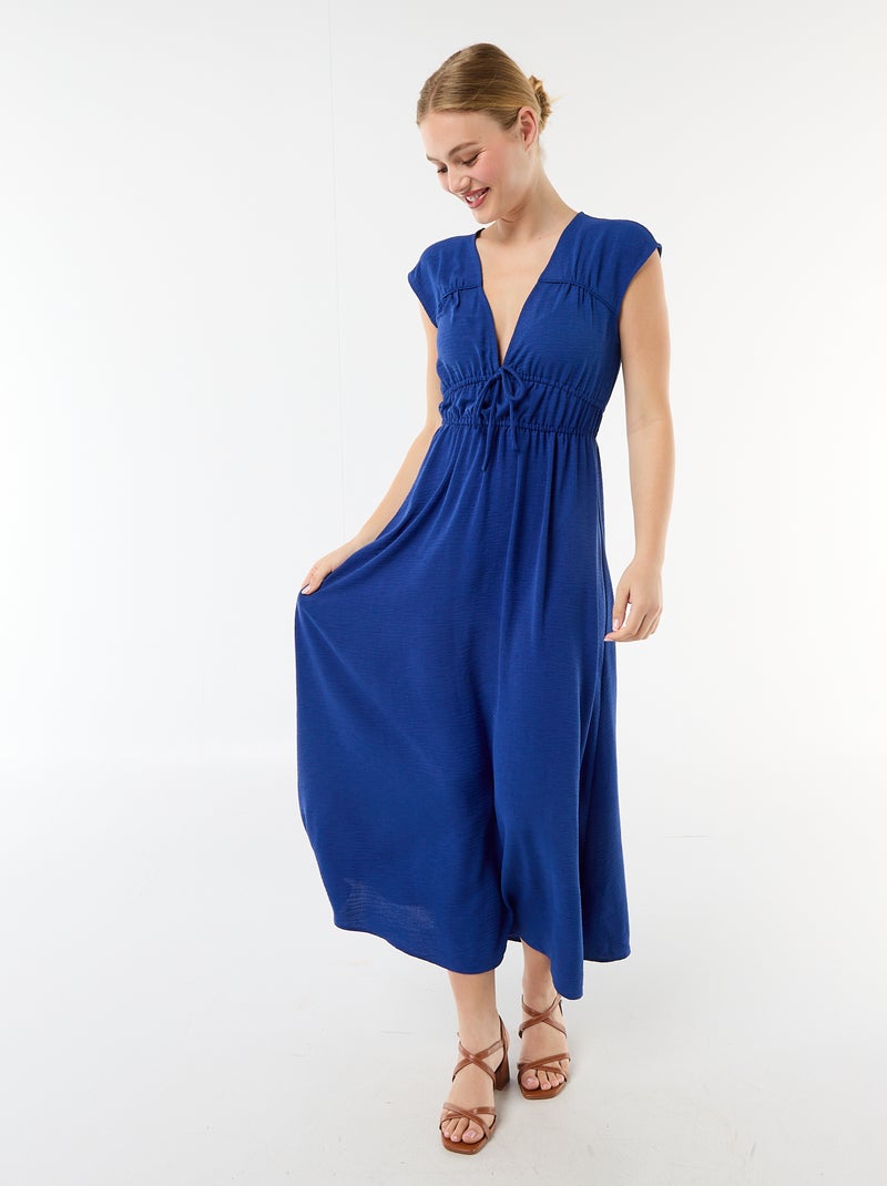 Vestido comprido sem mangas com nó Azul - Kiabi