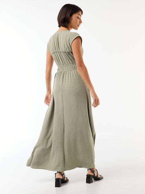 Vestido comprido sem mangas com nó - Kiabi