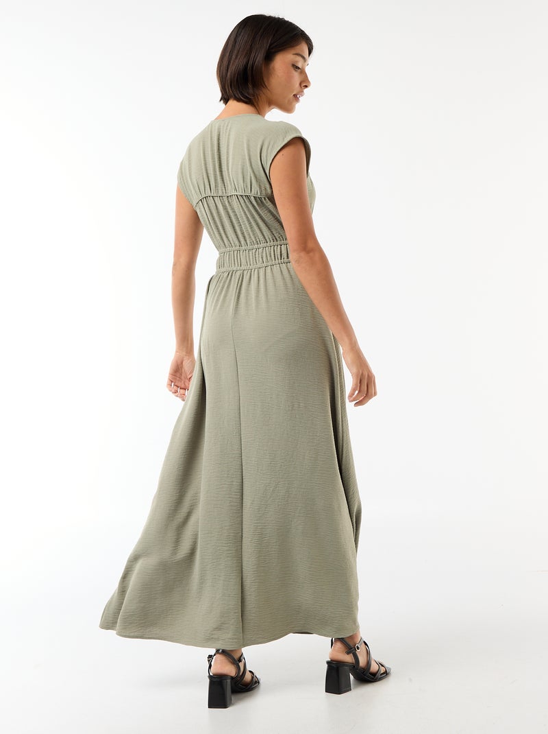 Vestido comprido sem mangas com nó Verde - Kiabi