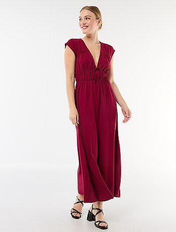 Vestido comprido sem mangas com nó