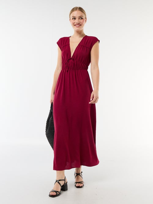 Vestido comprido sem mangas com nó - Kiabi