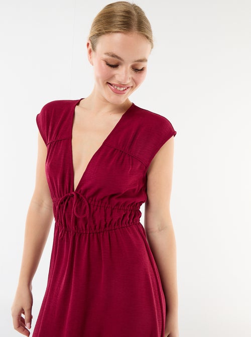 Vestido comprido sem mangas com nó - Kiabi