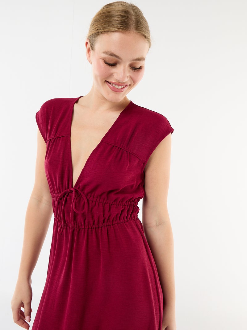 Vestido comprido sem mangas com nó Vermelho - Kiabi