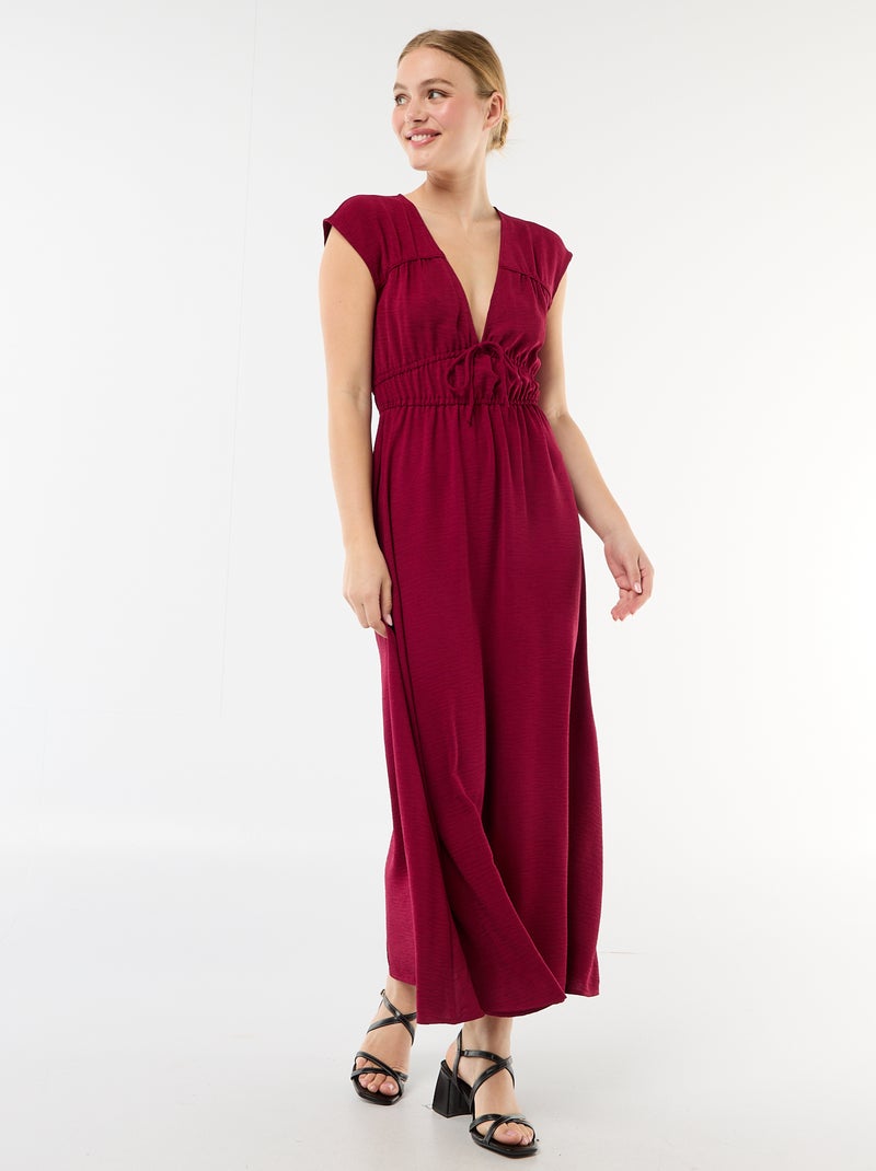 Vestido comprido sem mangas com nó Vermelho - Kiabi