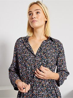 Vestido comprido tipo camisa - Kiabi