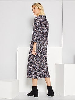 Vestido comprido tipo camisa - Kiabi