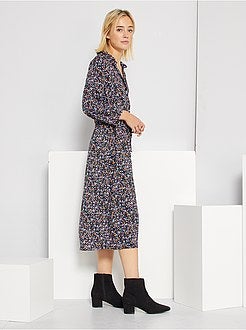 Vestido comprido tipo camisa - Kiabi