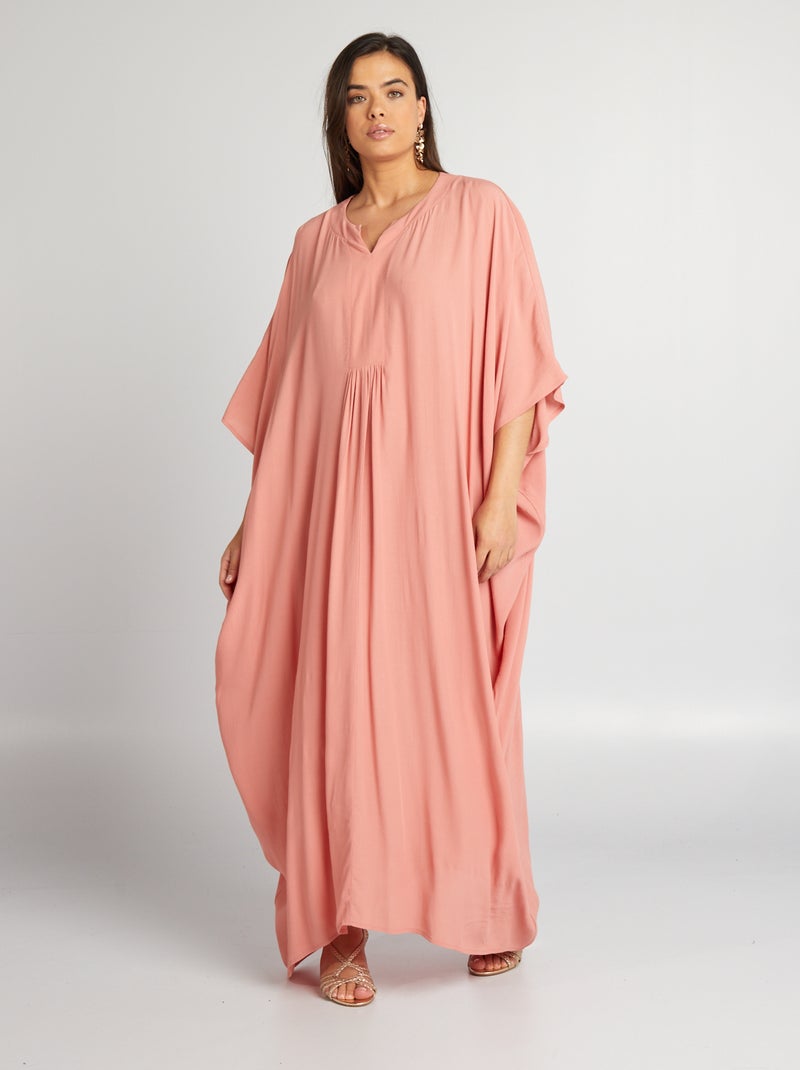 Vestido comprido tipo jelaba ROSA - Kiabi