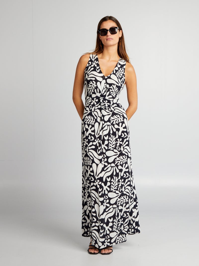 Vestido comprido torcido AZUL - Kiabi