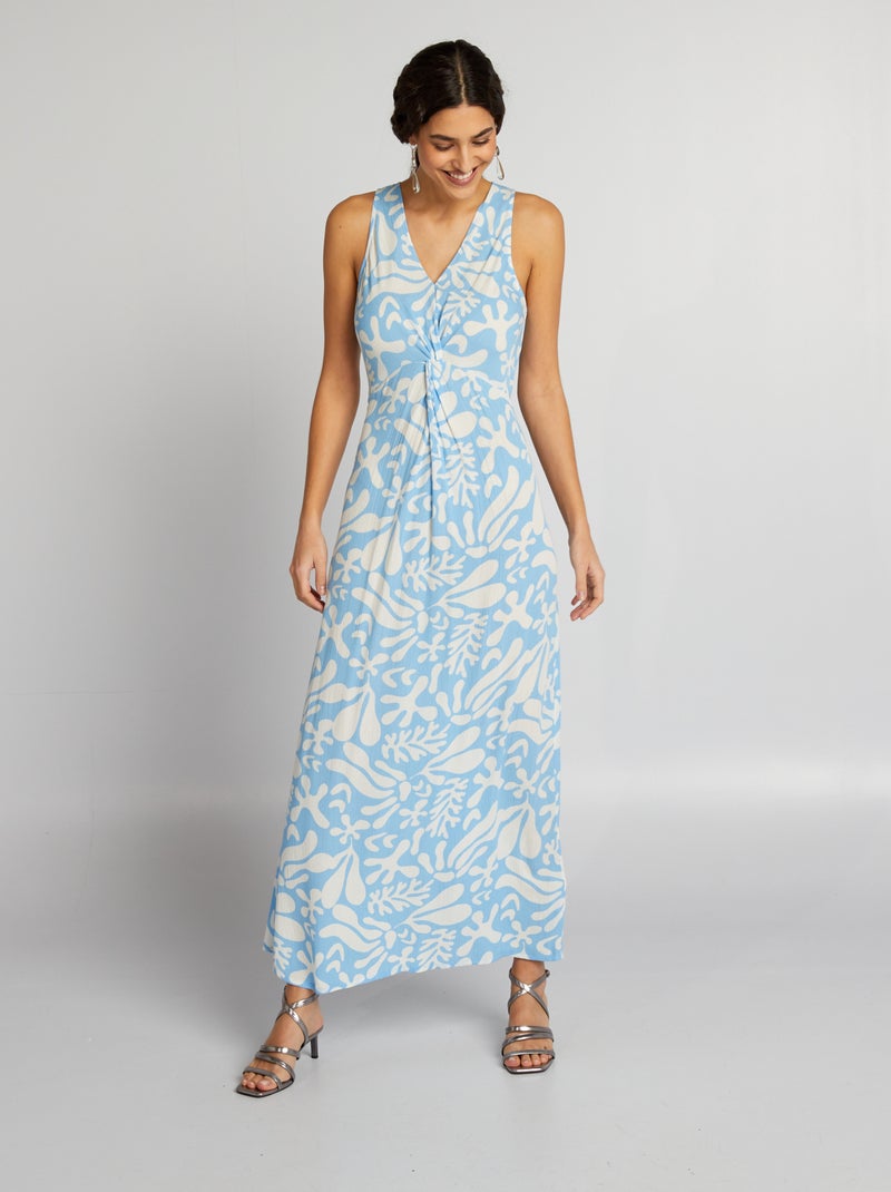 Vestido comprido torcido AZUL - Kiabi