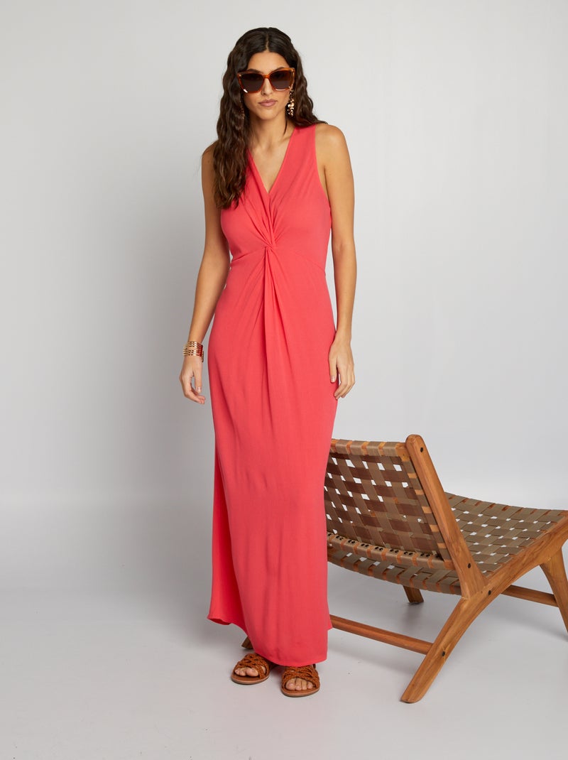 Vestido comprido torcido ROSA - Kiabi