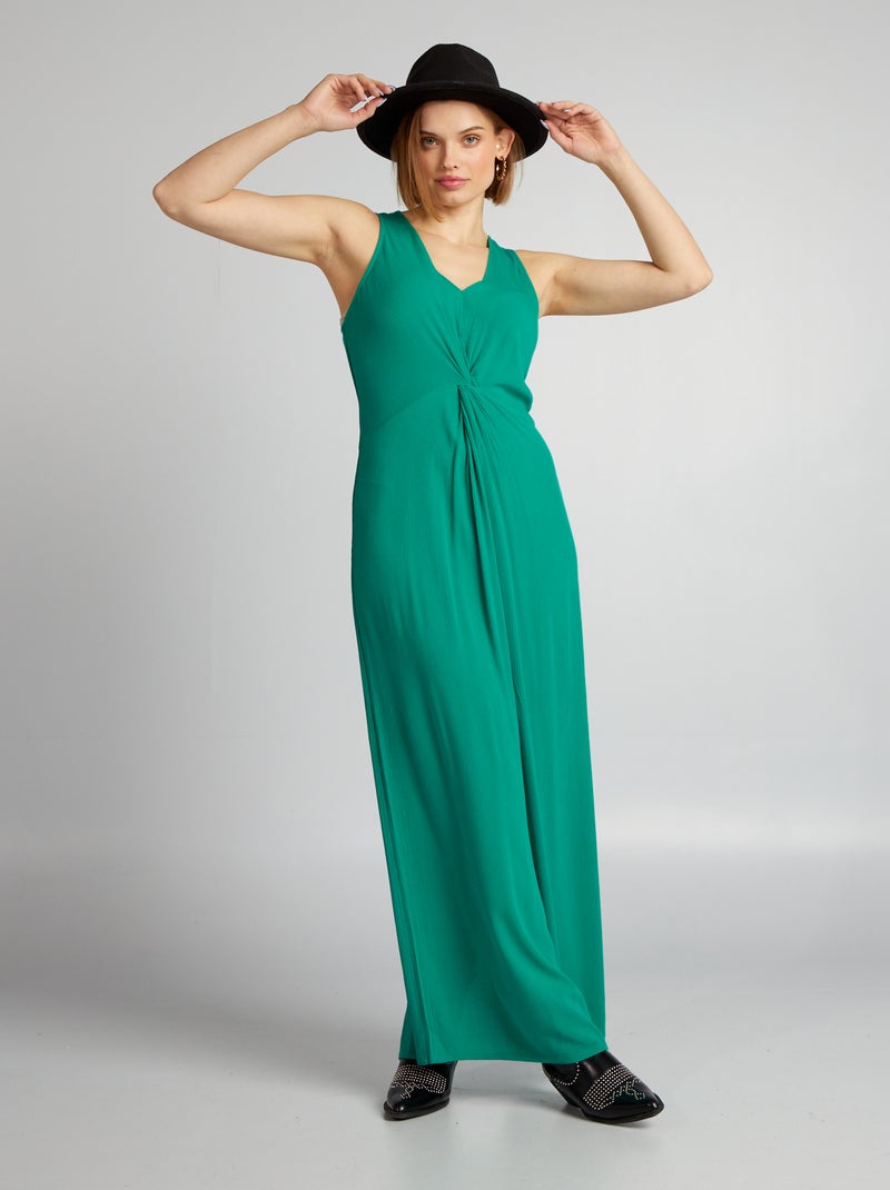 Vestido comprido torcido VERDE - Kiabi