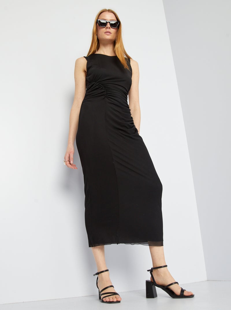 Vestido comprido ultra elástico Preto - Kiabi