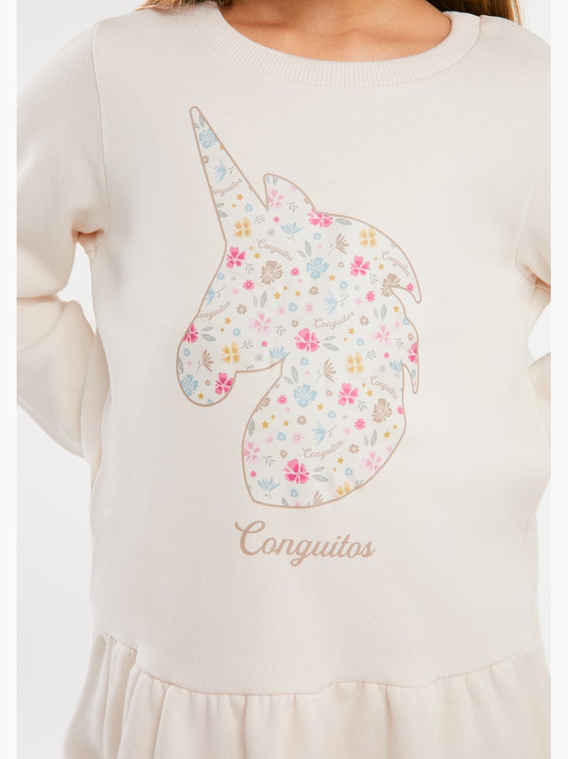 Vestido conguitos Bege - Kiabi