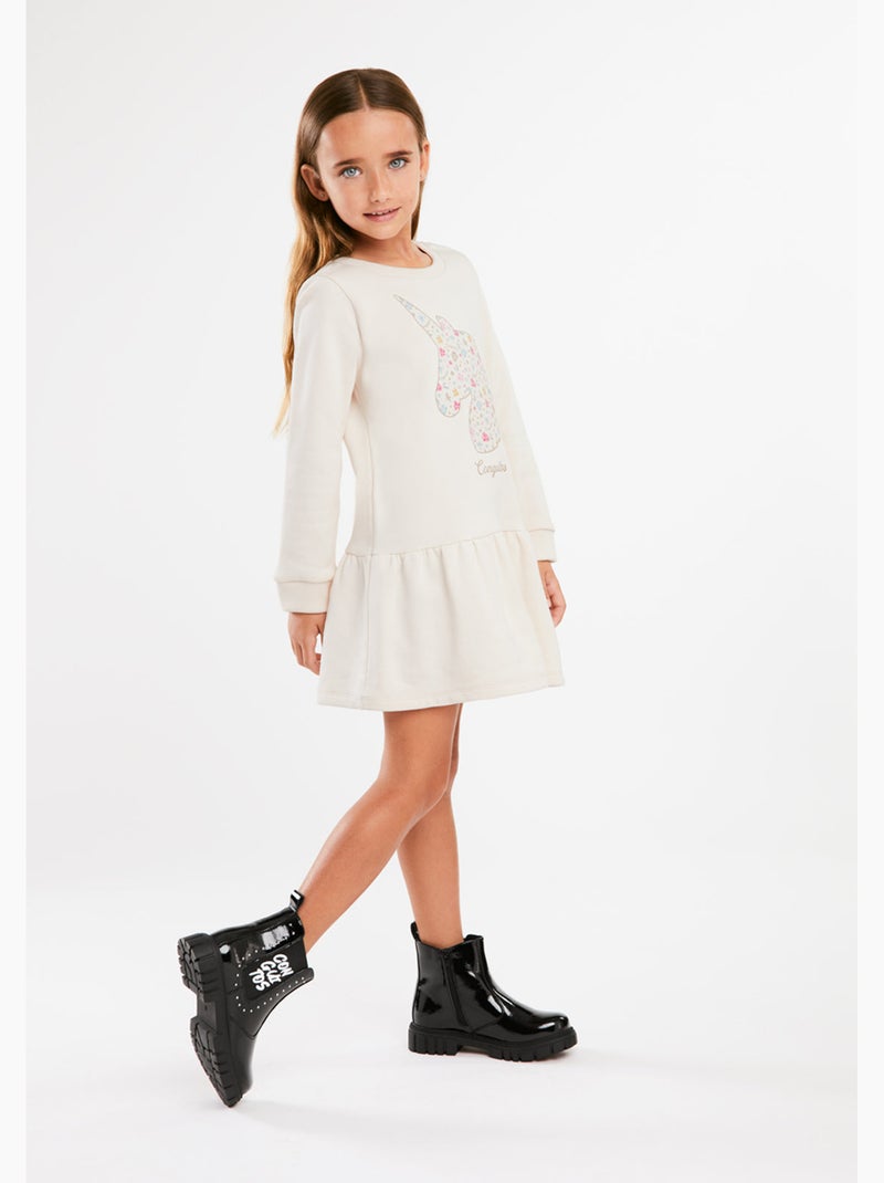 Vestido conguitos Bege - Kiabi