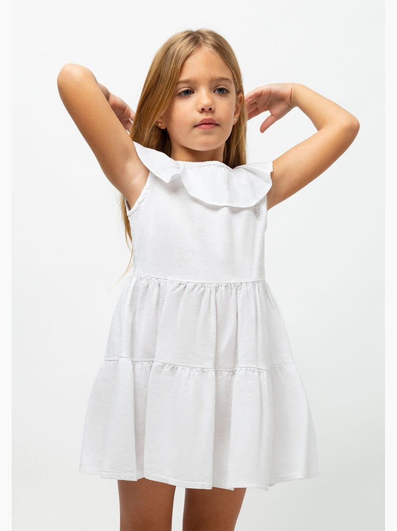 Vestido conguitos Branco - Kiabi