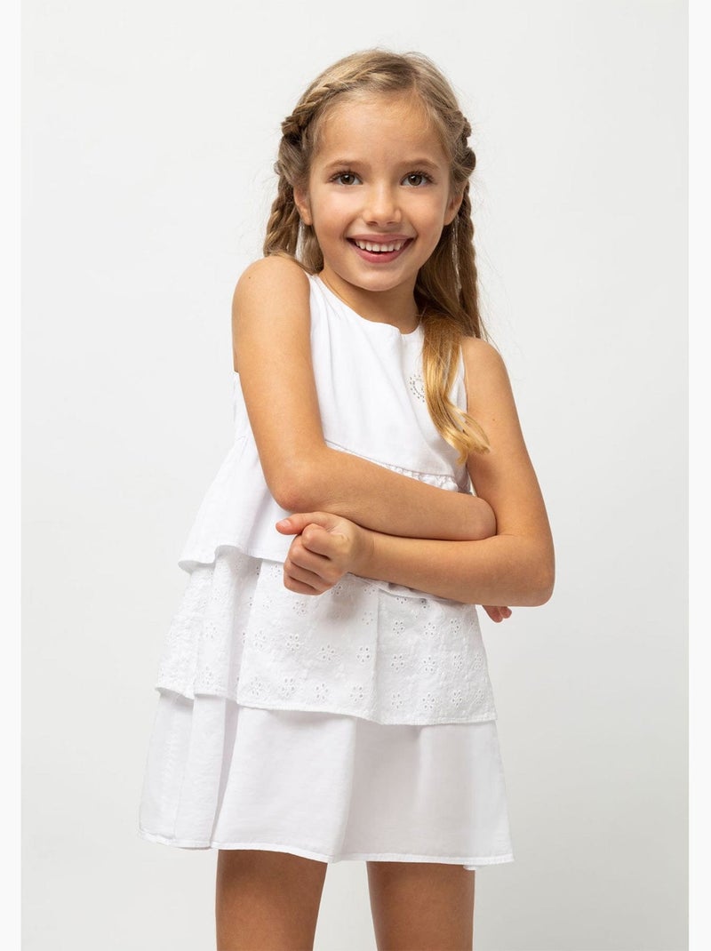 Vestido conguitos Branco - Kiabi