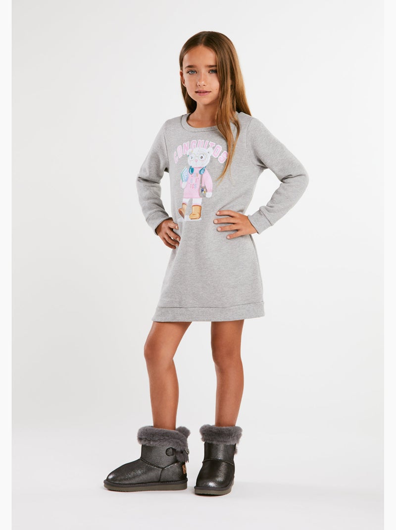 Vestido conguitos Cinza-cinza - Kiabi
