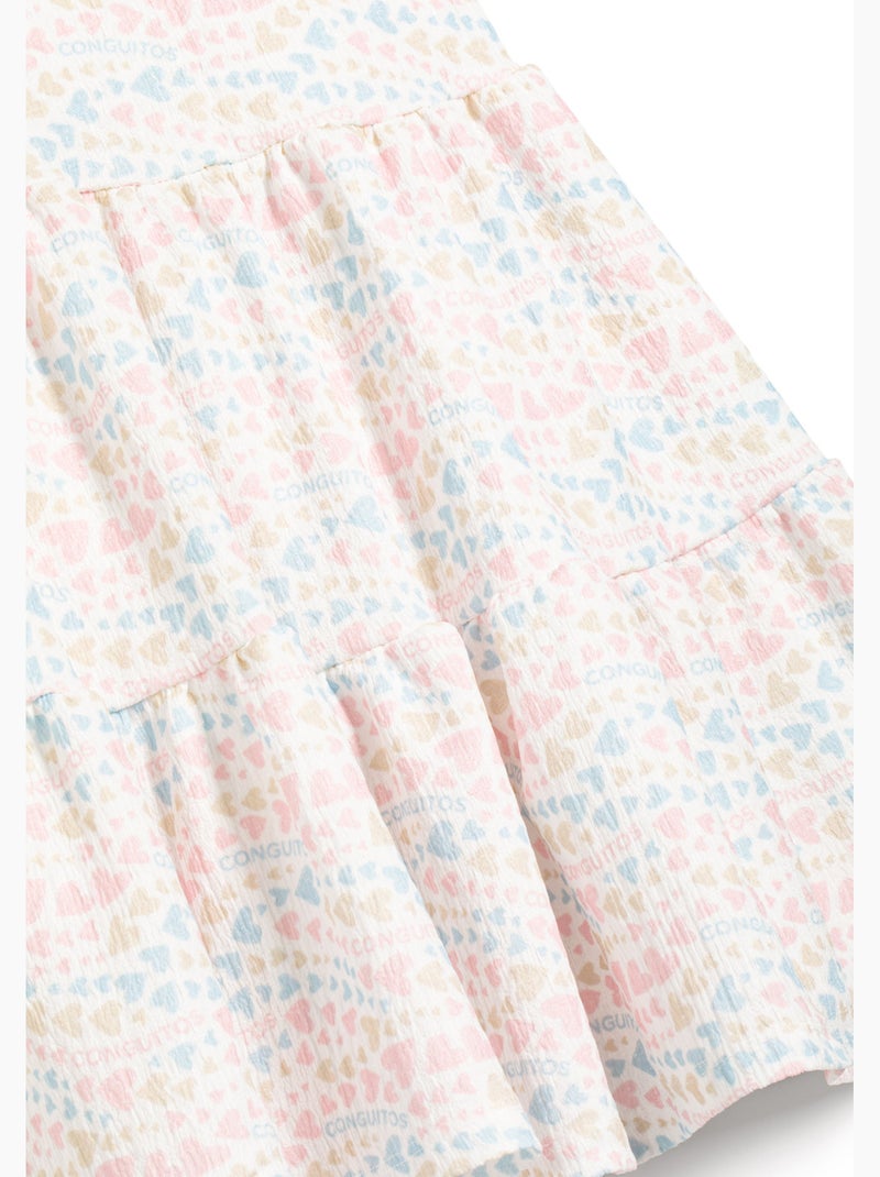 Vestido conguitos estampado de corazones Branco - Kiabi