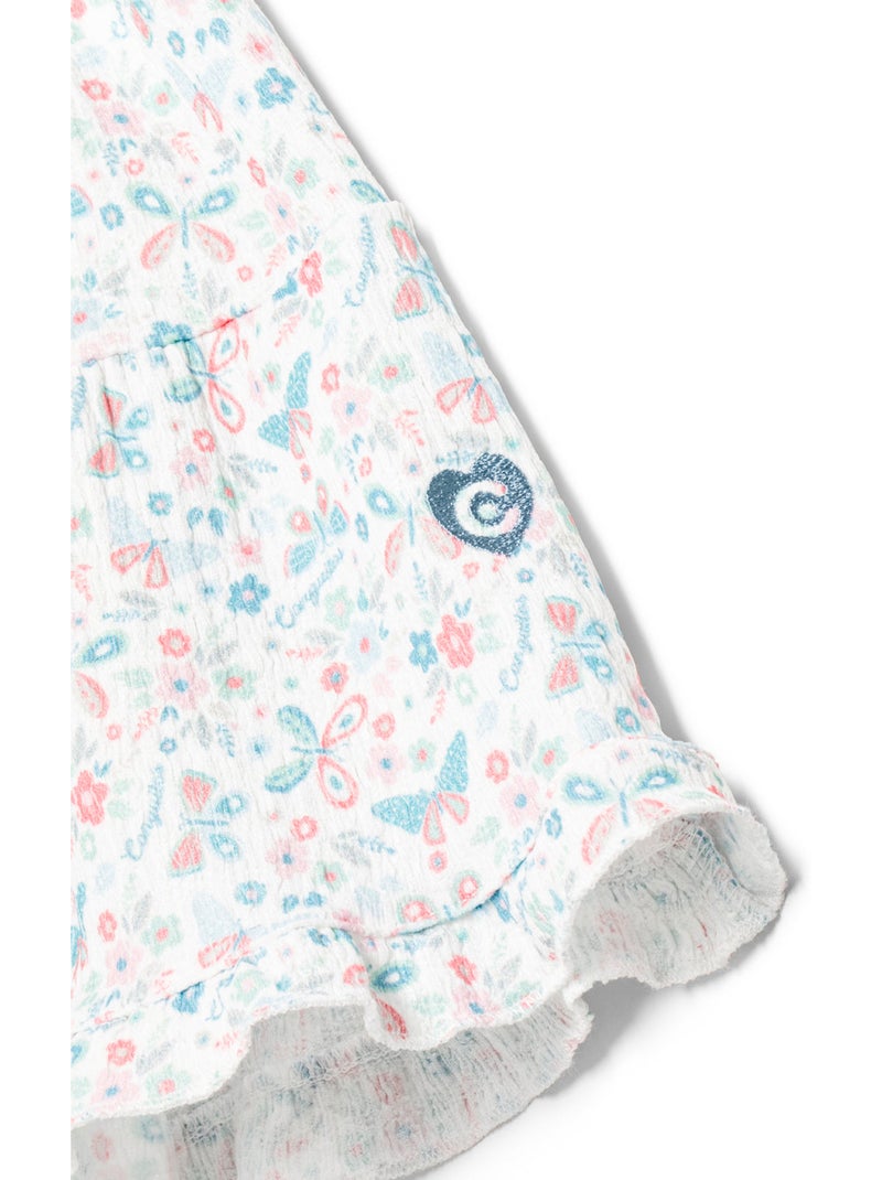Vestido conguitos estampado mariposa Branco - Kiabi