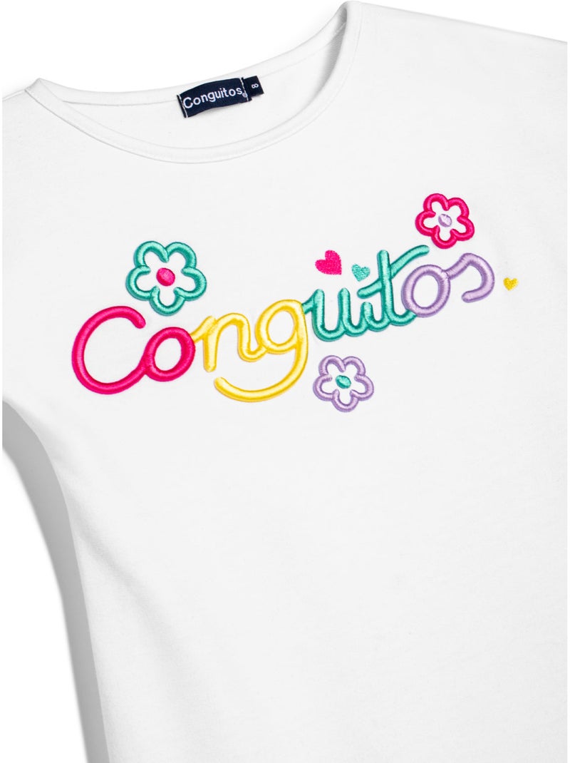 Vestido conguitos logo frontal Branco - Kiabi