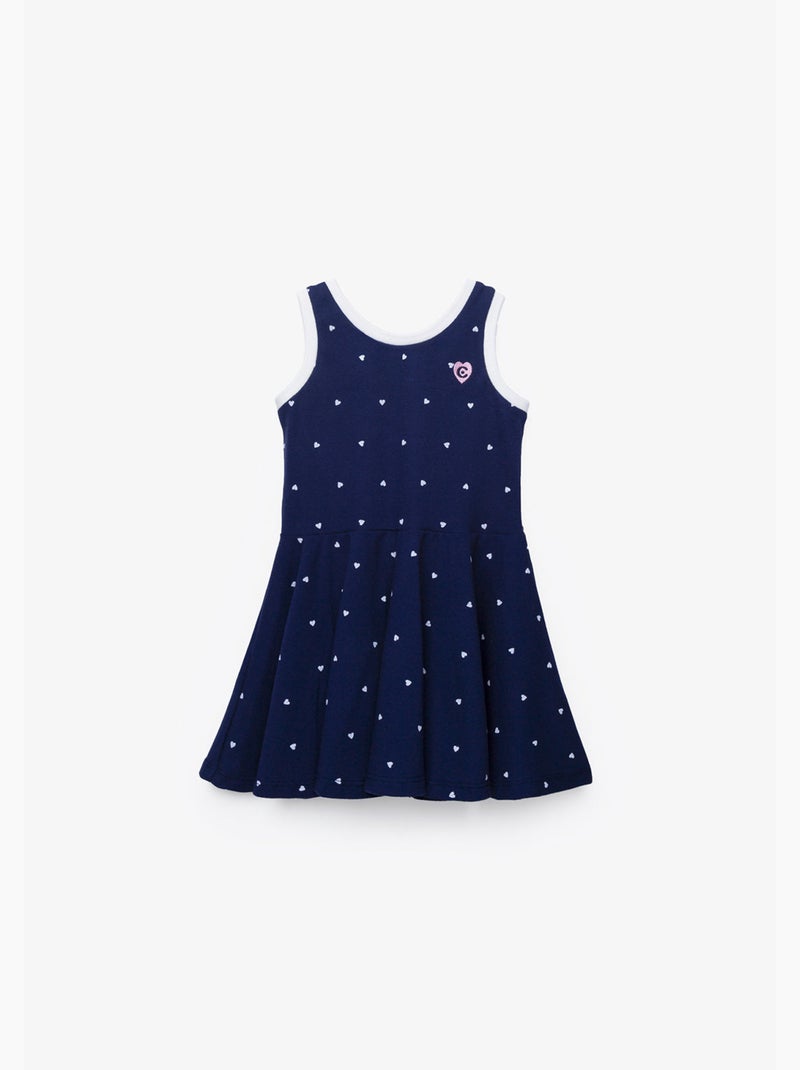 Vestido conguitos lunares Azul-marinho - Kiabi