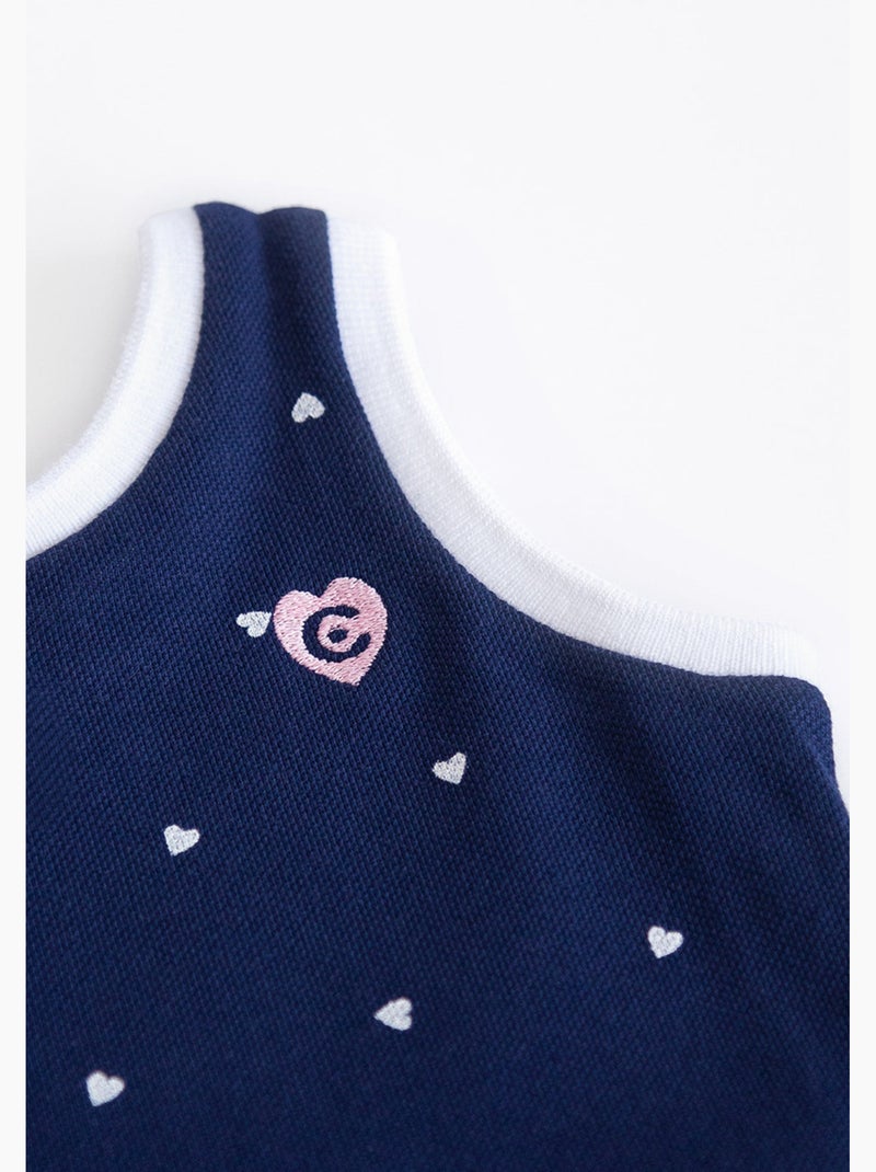 Vestido conguitos lunares Azul-marinho - Kiabi