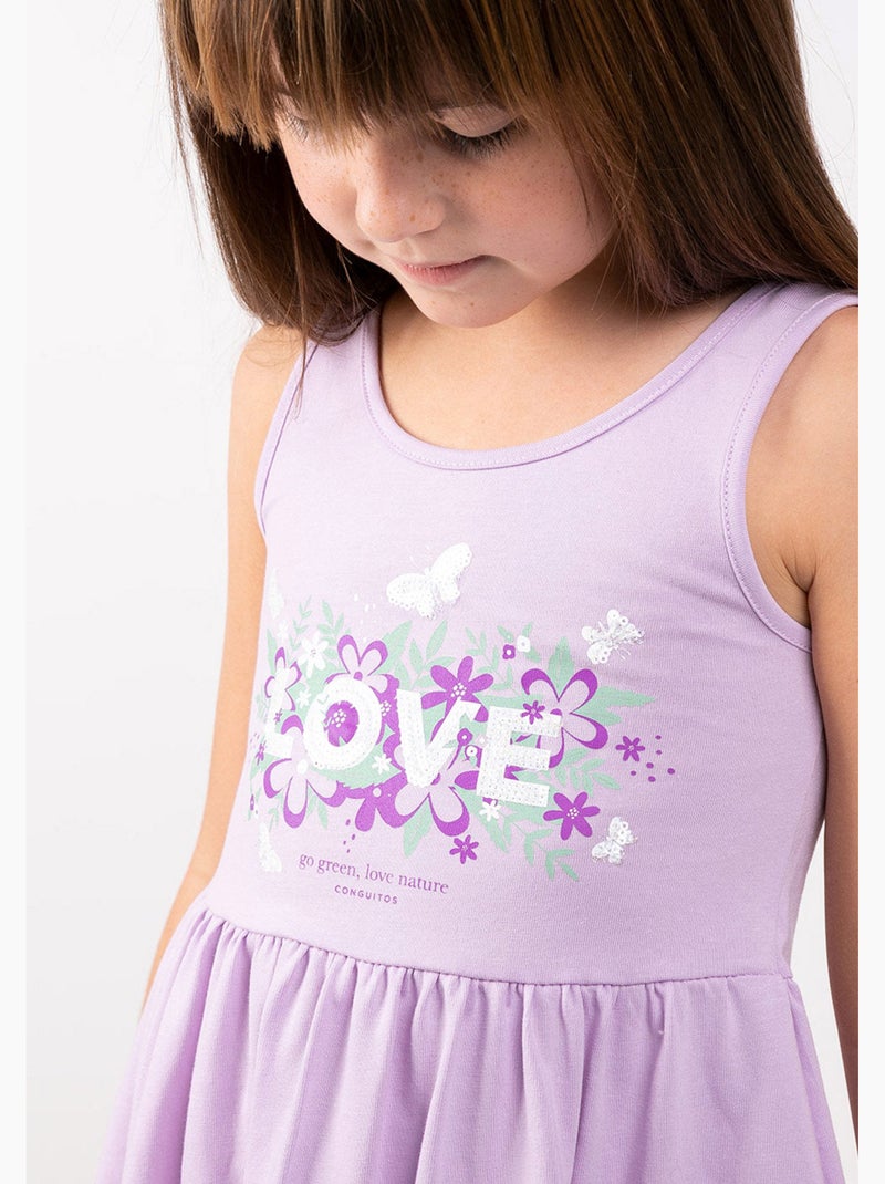 Vestido conguitos Malva lilás - Kiabi