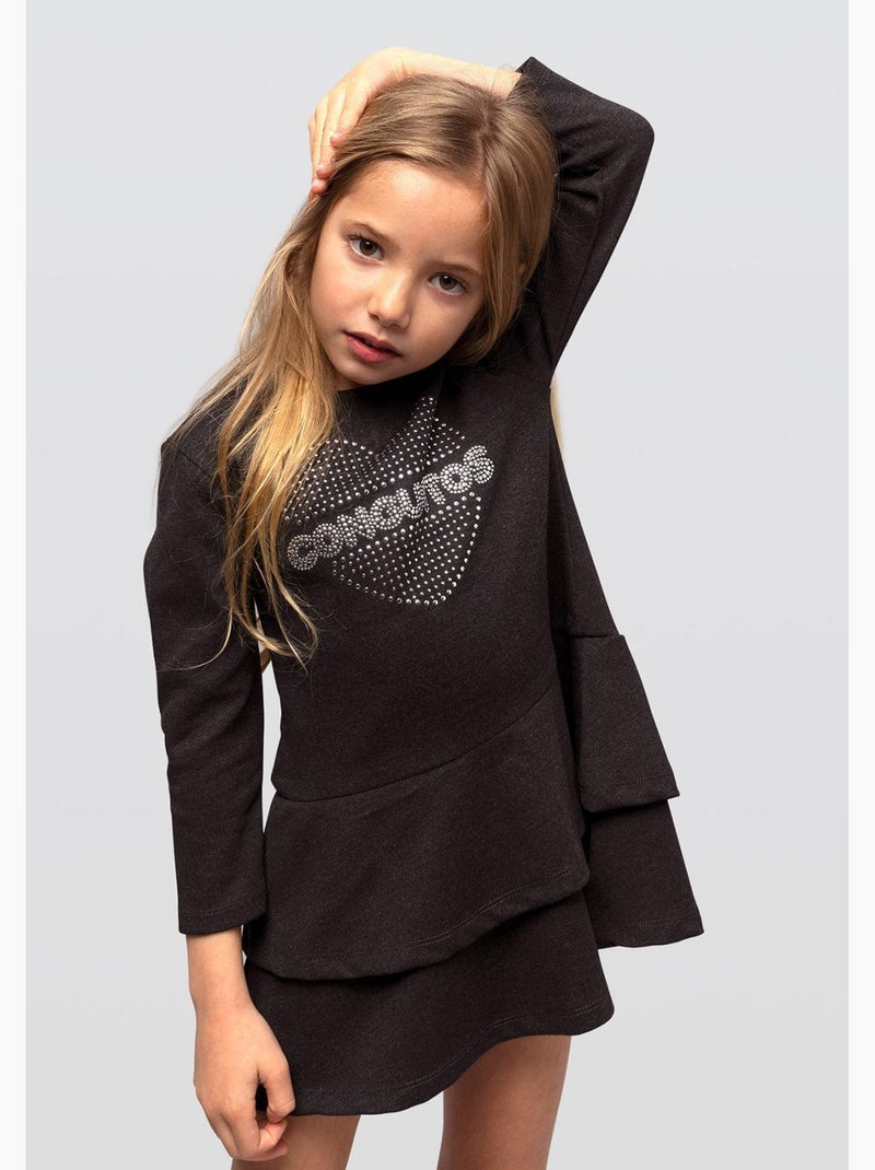 Vestido conguitos Preto Preto - Kiabi