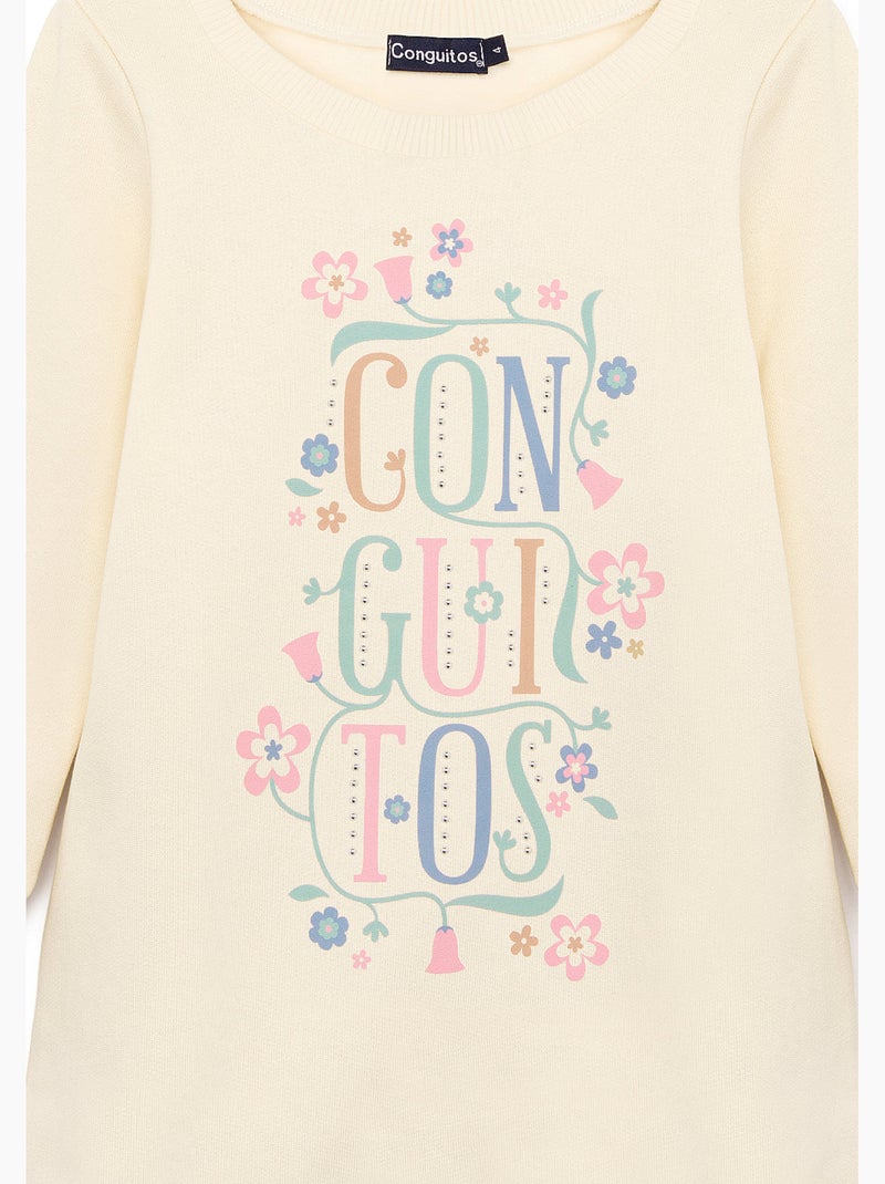 Vestido conguitos vestido floral Bege - Kiabi