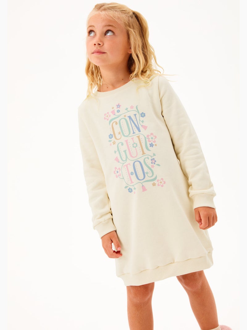 Vestido conguitos vestido floral Bege - Kiabi