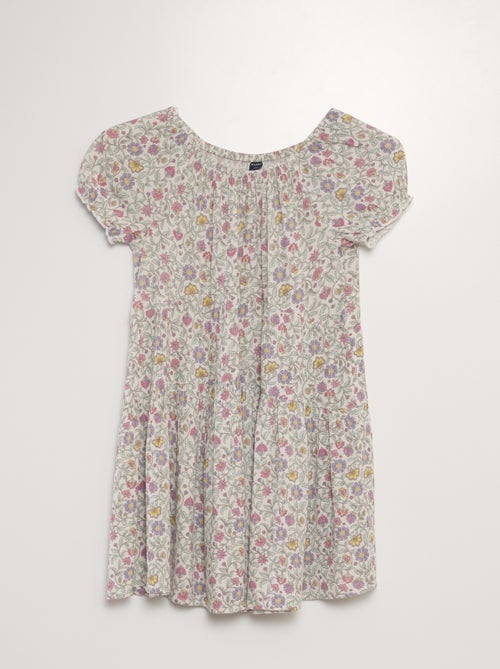 Vestido corola curto de malha crepe - Kiabi