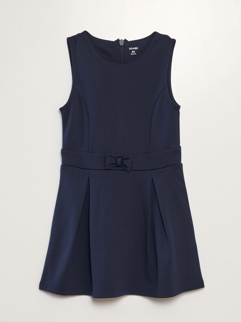Vestido corola plissado AZUL - Kiabi