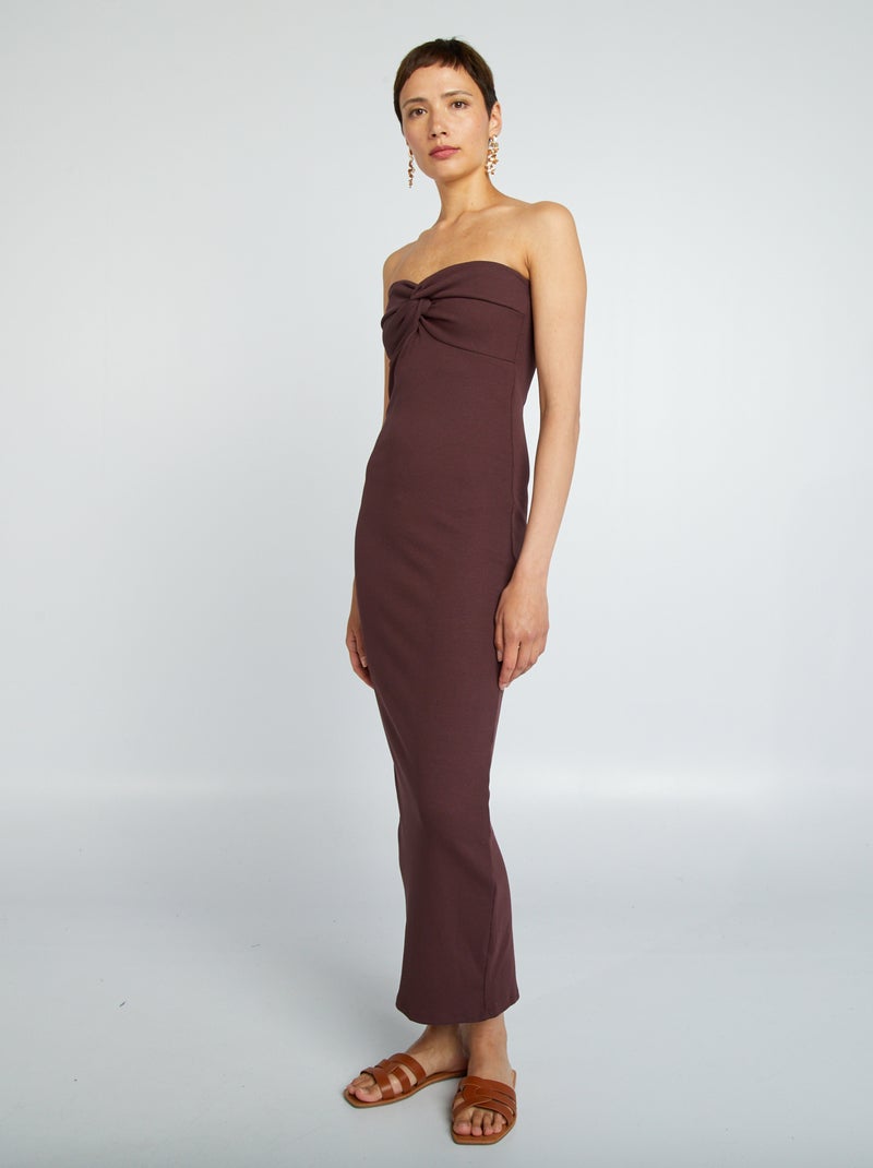 Vestido corpete de malha canelada VIOLETA - Kiabi