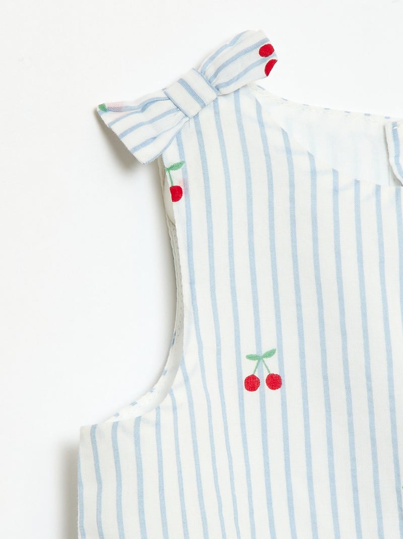 Vestido corte evasé sem mangas Branco - Kiabi