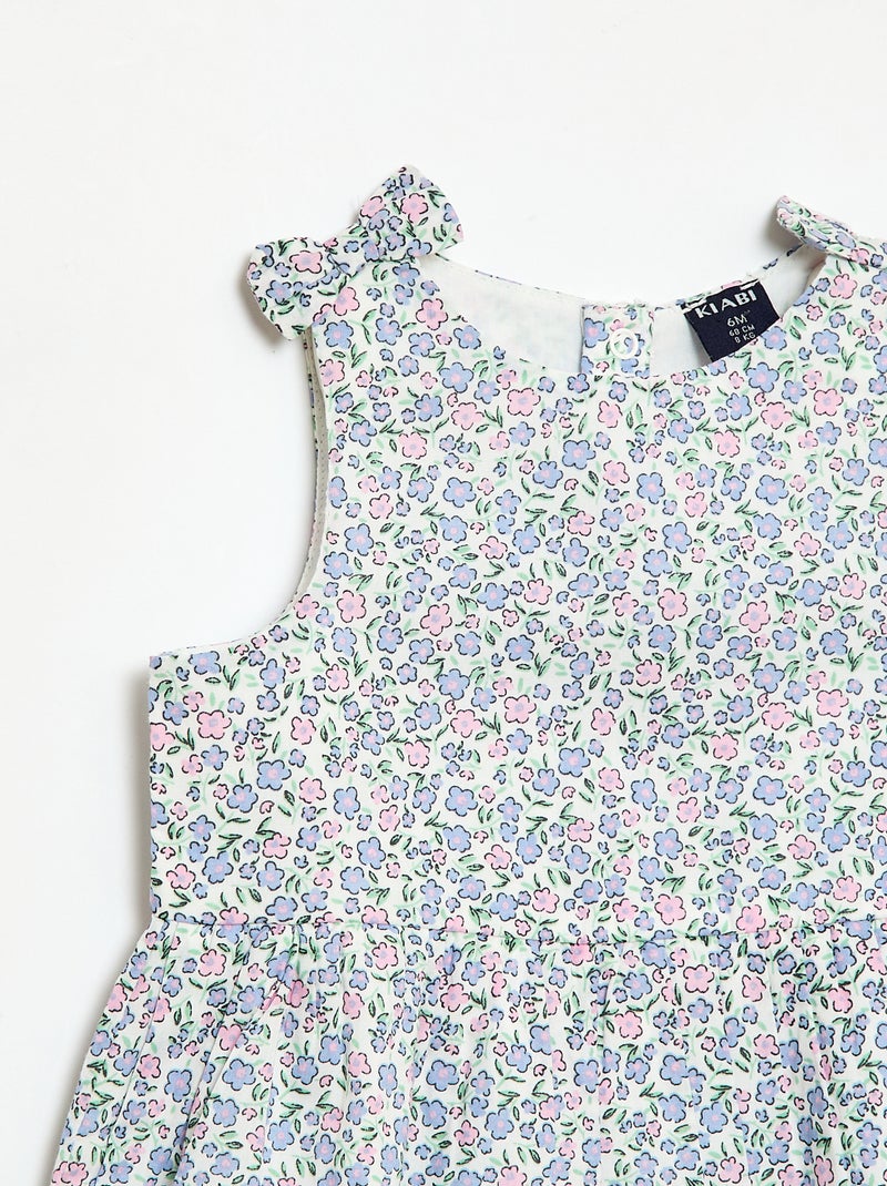 Vestido corte evasé sem mangas Branco - Kiabi