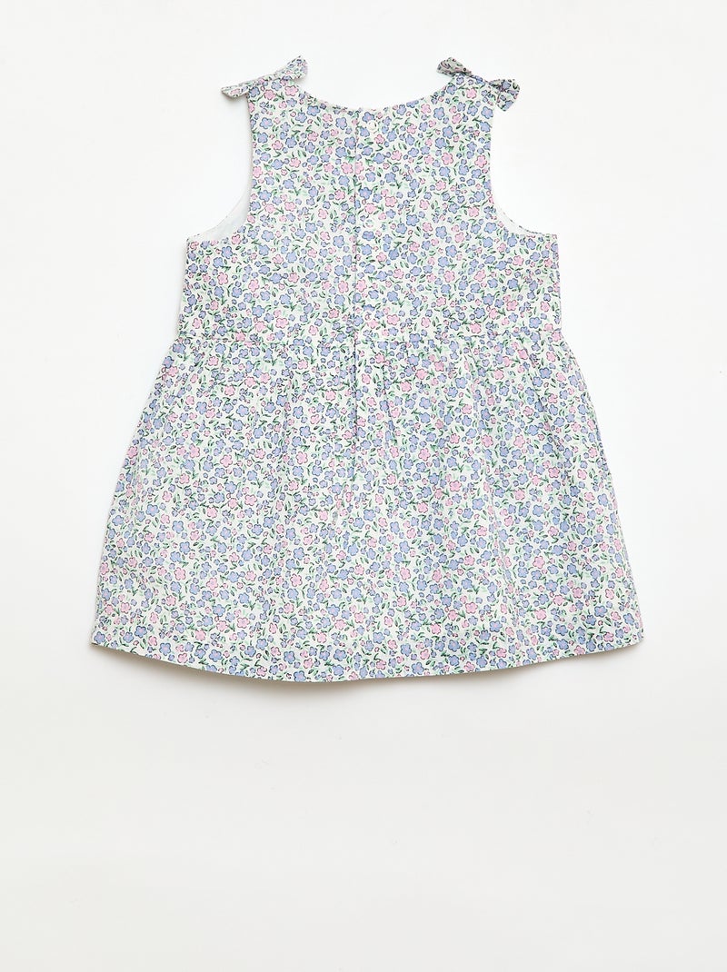 Vestido corte evasé sem mangas Branco - Kiabi