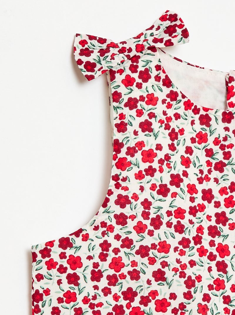 Vestido corte evasé sem mangas Vermelho - Kiabi