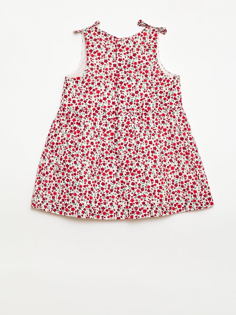 Vestido corte evasé sem mangas Vermelho - Kiabi