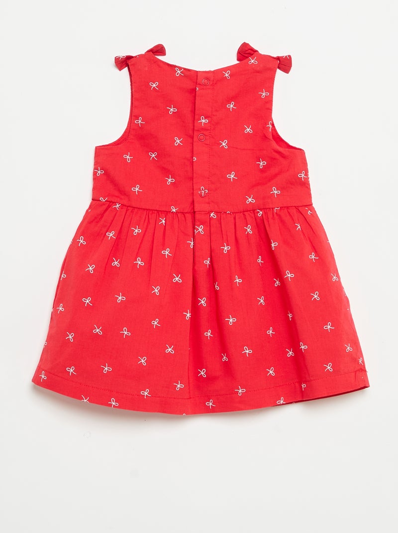 Vestido corte evasé sem mangas Vermelho - Kiabi