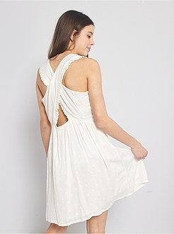 Vestido crepe a ponto cheio - Kiabi